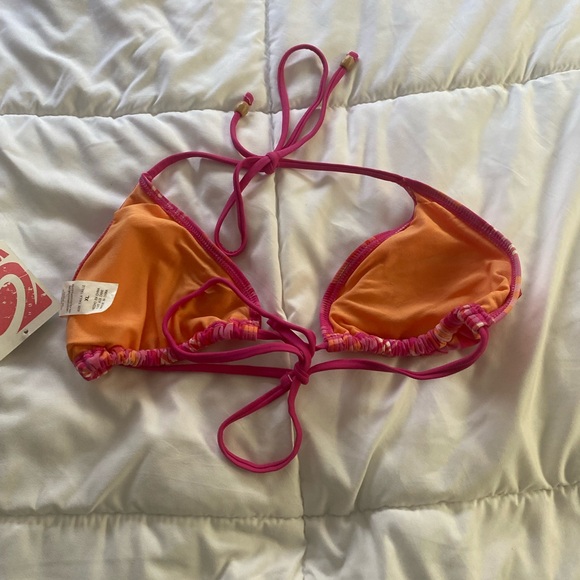 Nwt Wurl bathing suit top X-Large colors pink, orange & white - Picture 2 of 5